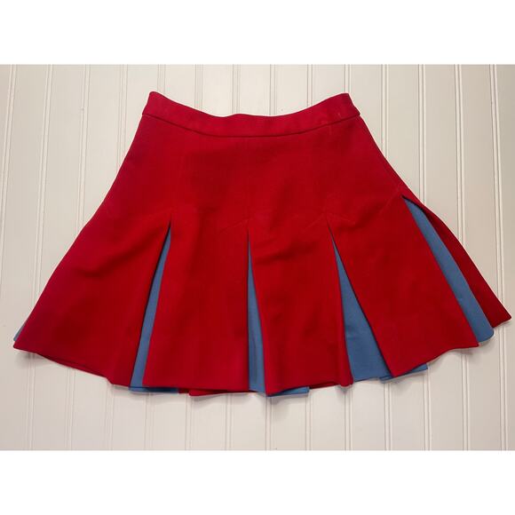 Vintage Dehen Official Cheerleading Skirt Red Blue Pleated Size Girl's 10 - Picture 1 of 6